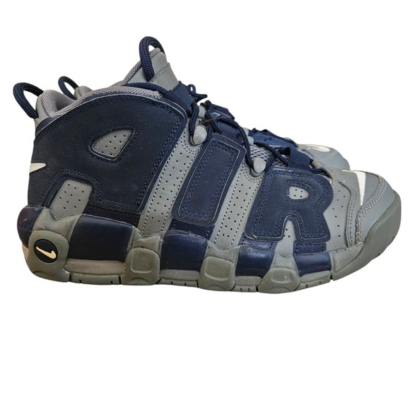 Size 6.5‎ (Big Boys)-Nike Air More Uptempo Cool Grey/ White Midnight Navy - Picture 3 of 10
